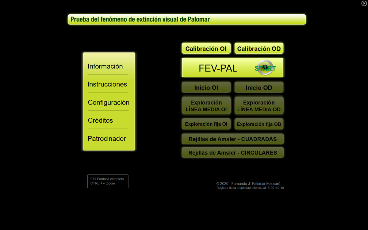Prueba del fenómeno de extinción visual de Palomar.